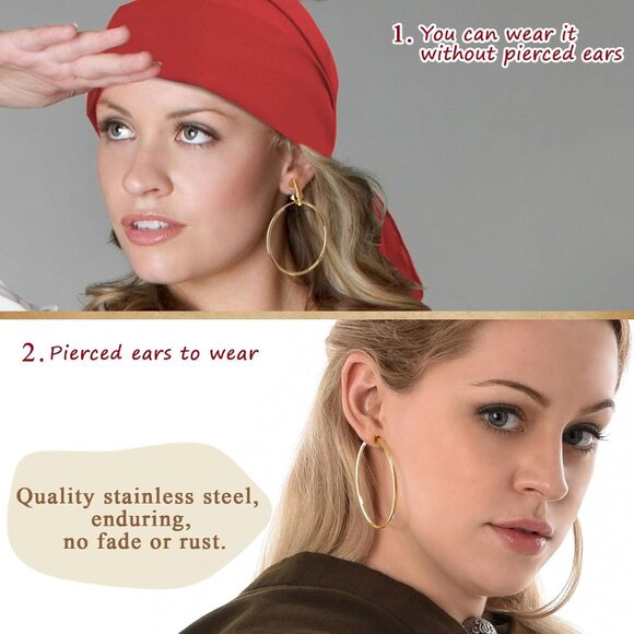 Pirate Costume Accessories Set Cotton Unisex Includes Bandana Sash Jewelry - Picture 4 of 7